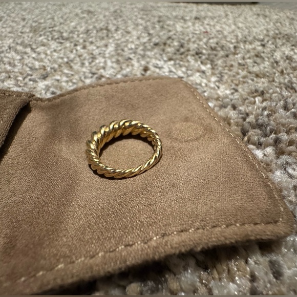 NWT DAVID YURMAN 18k Yellow Gold Pure Form Stack Ring Set Of 2- Size 5 - Picture 9 of 11